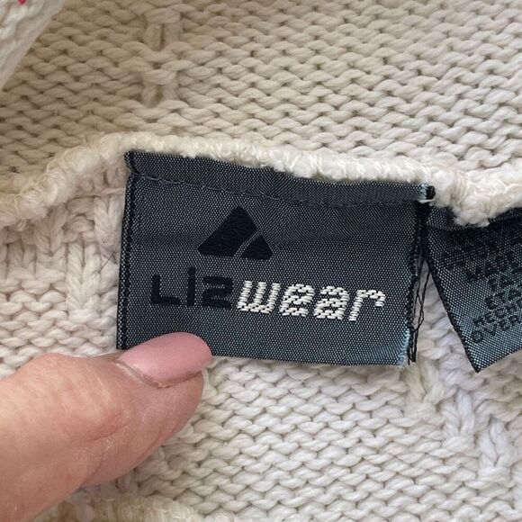 Liz‎ Wear, Cream Cable Knit Mock Turtle Sweater - Picture 7 of 10